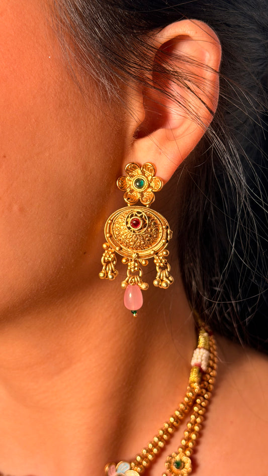 Rajwada Petals Long Necklace Set