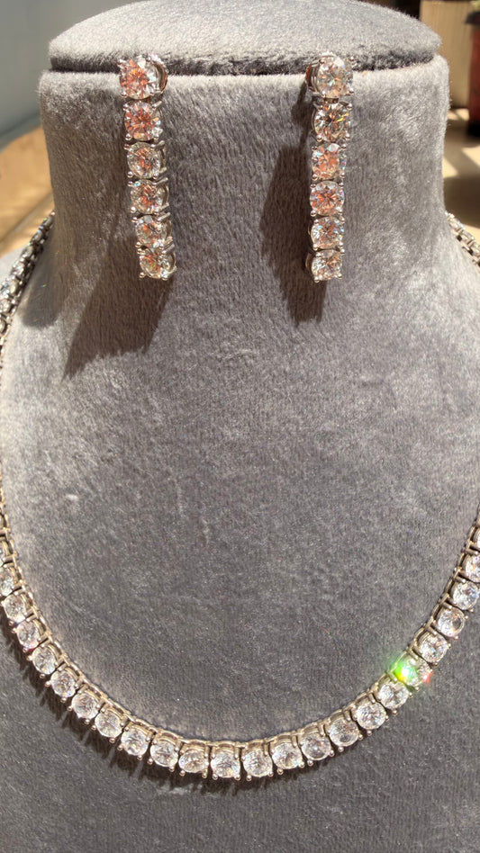 Solitaire Necklace with Earrings