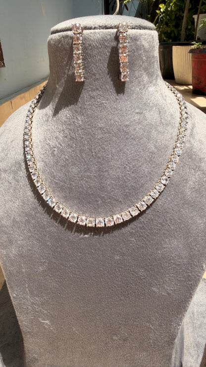 Solitaire Necklace with Earrings