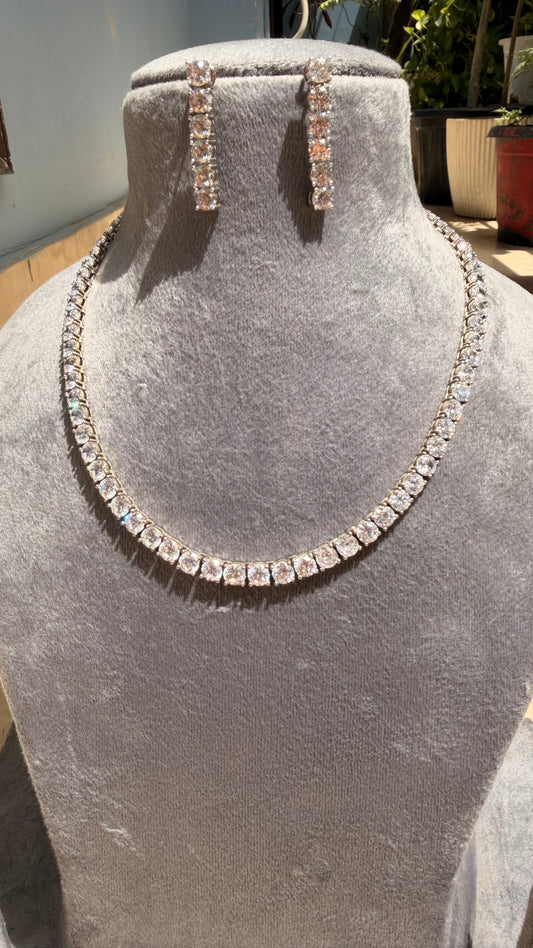 Solitaire Necklace with Earrings