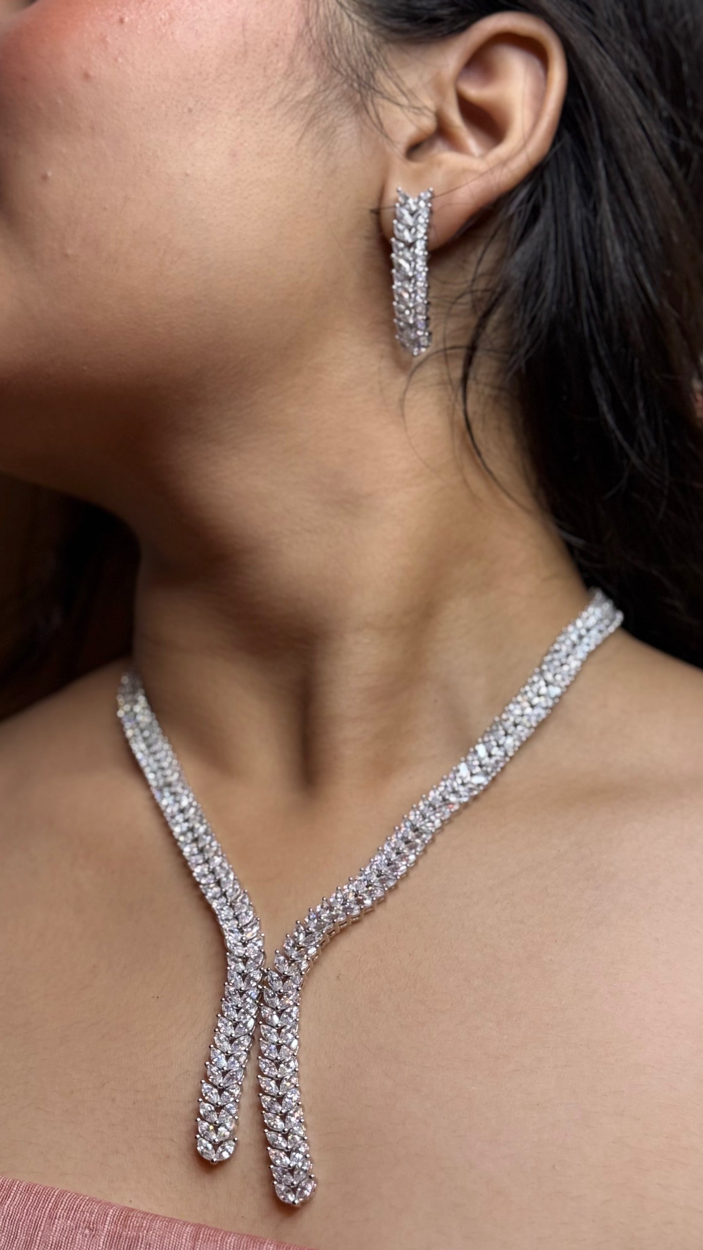 Celestia AD Cascade Lariat Necklace Set