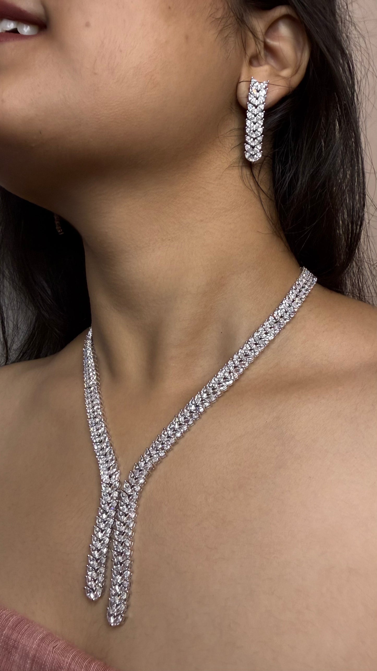 Celestia AD Cascade Lariat Necklace Set