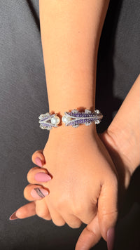 Amethyst Pearl Crystal AD Bracelet