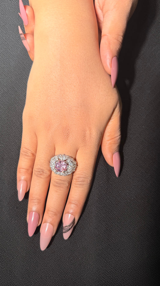 Royal Pink Stone Cocktail Ring