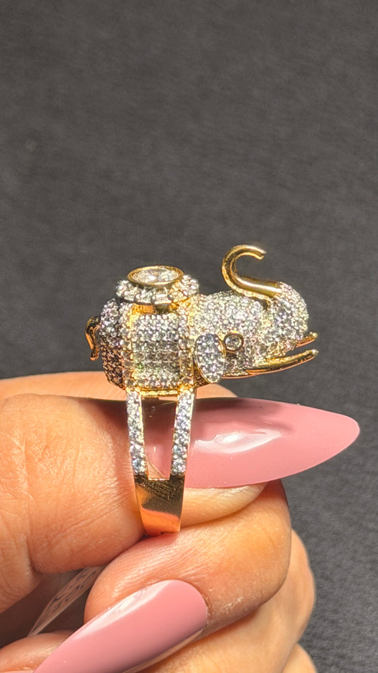 Gilded Gajraaj Diamond Ring