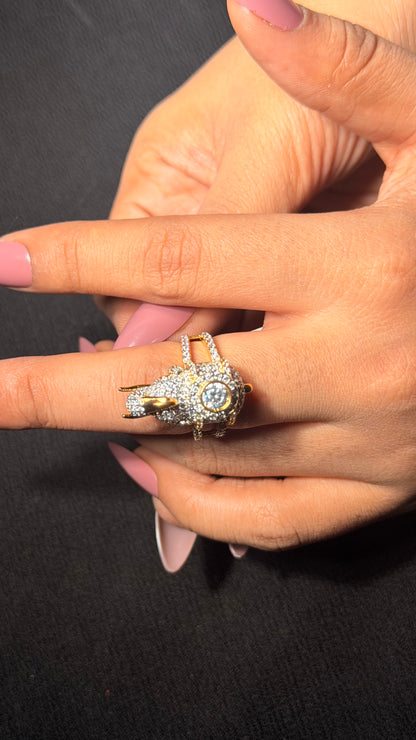 Gilded Gajraaj Diamond Ring