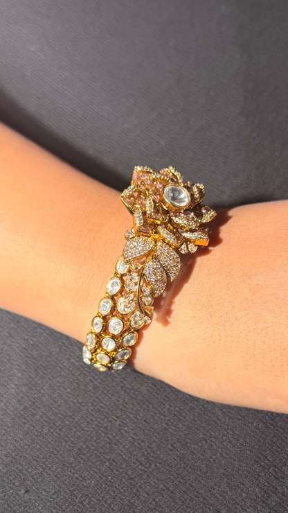 Kundan Diamonds Gold Plated Designer Bracelet