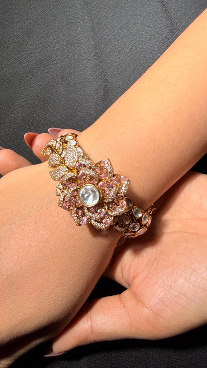 Kundan Diamonds Gold Plated Designer Bracelet