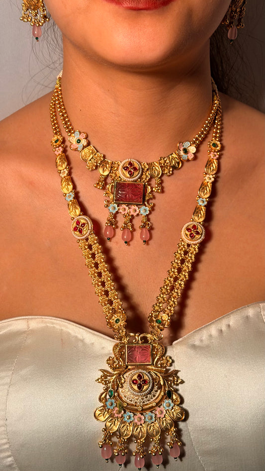 Rajwada Petals Long Necklace Set
