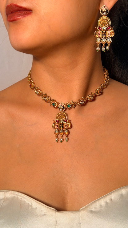 Noorvanshi Kundan Long Necklace Set