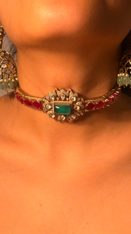 Raktika Panna Kundan Choker Set