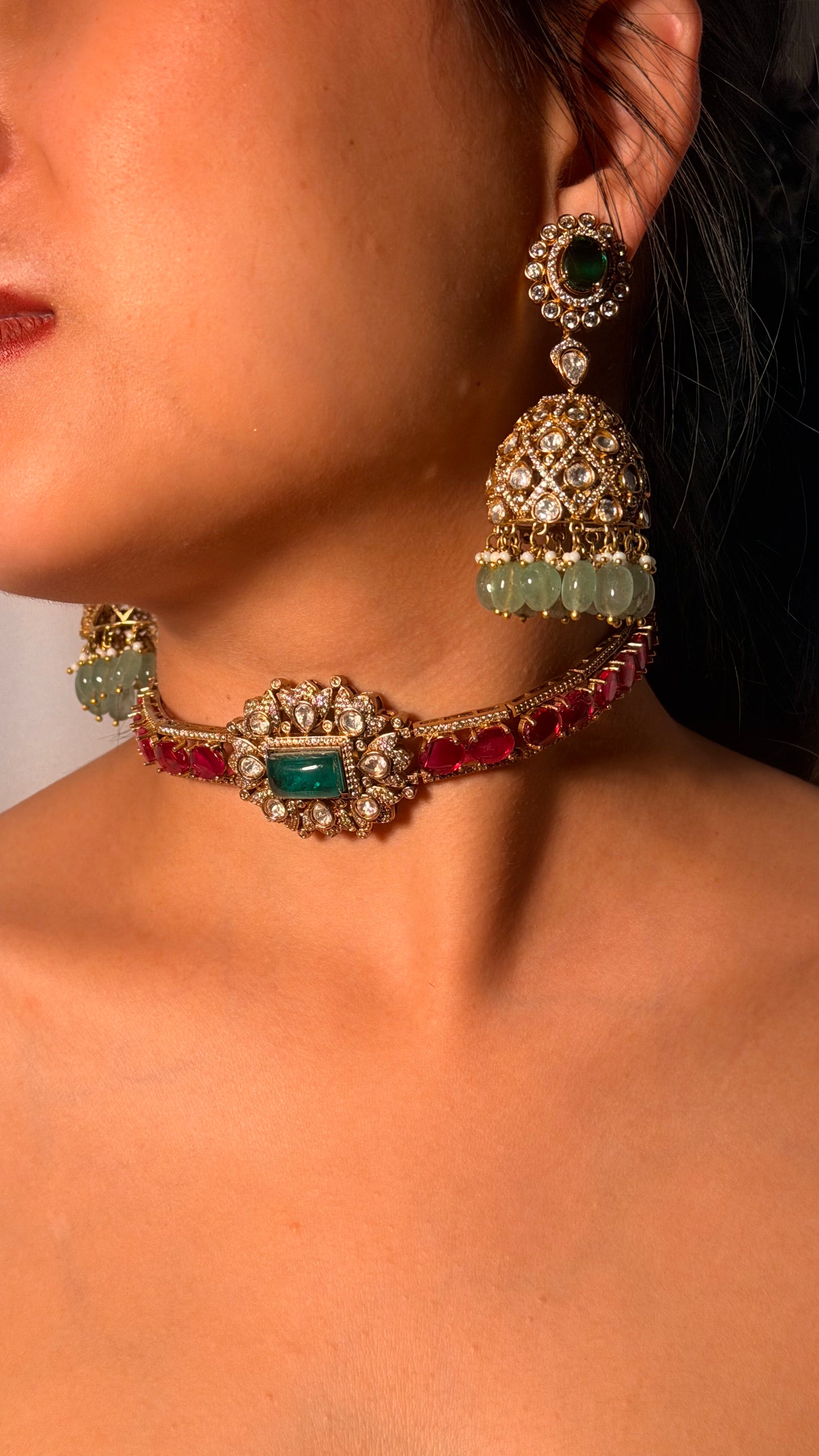 Raktika Panna Kundan Choker Set