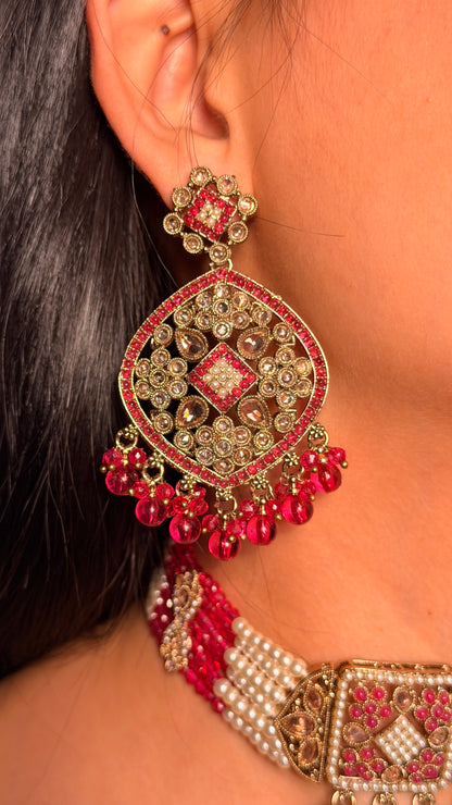 Noor Mahal Handcrafted Heritage Choker Set with Earrings